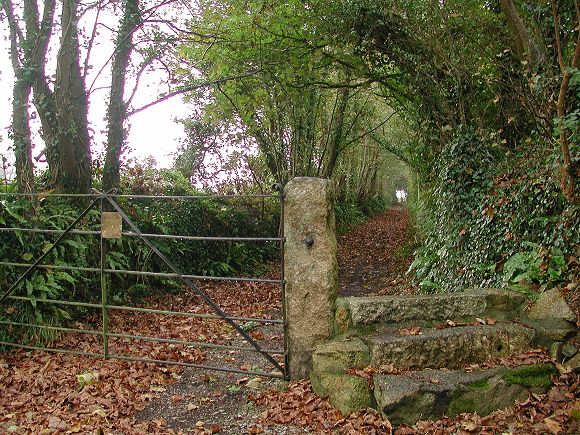 Pathway beside Gwinear Church, Cornwall